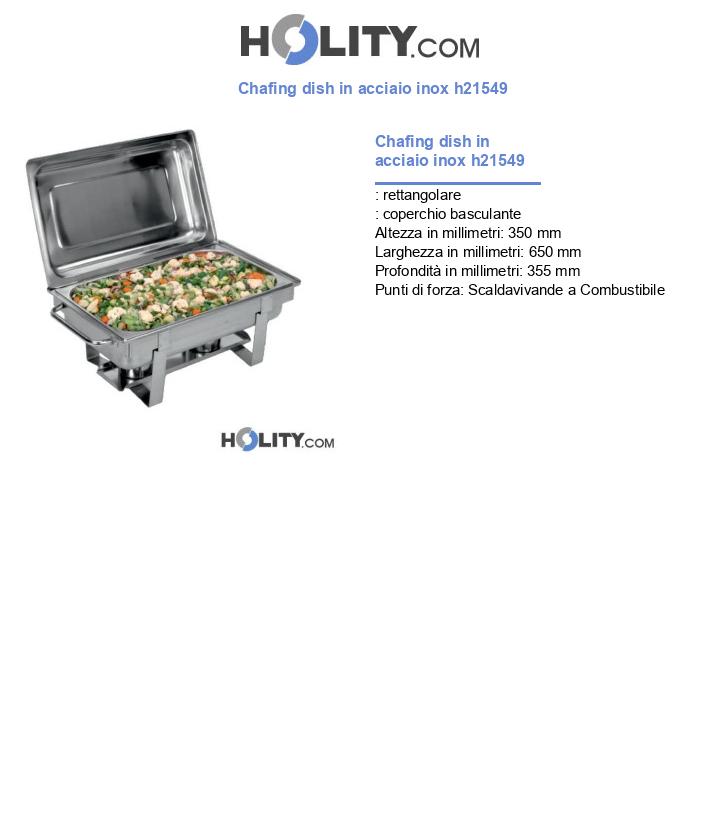 Chafing dish in acciaio inox h21549