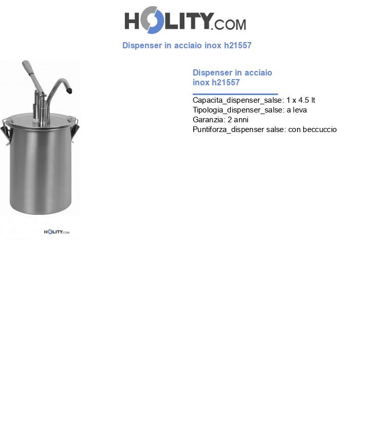 Dispenser in acciaio inox h21557