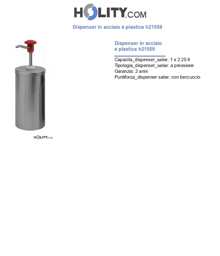 Dispenser in acciaio e plastica h21559