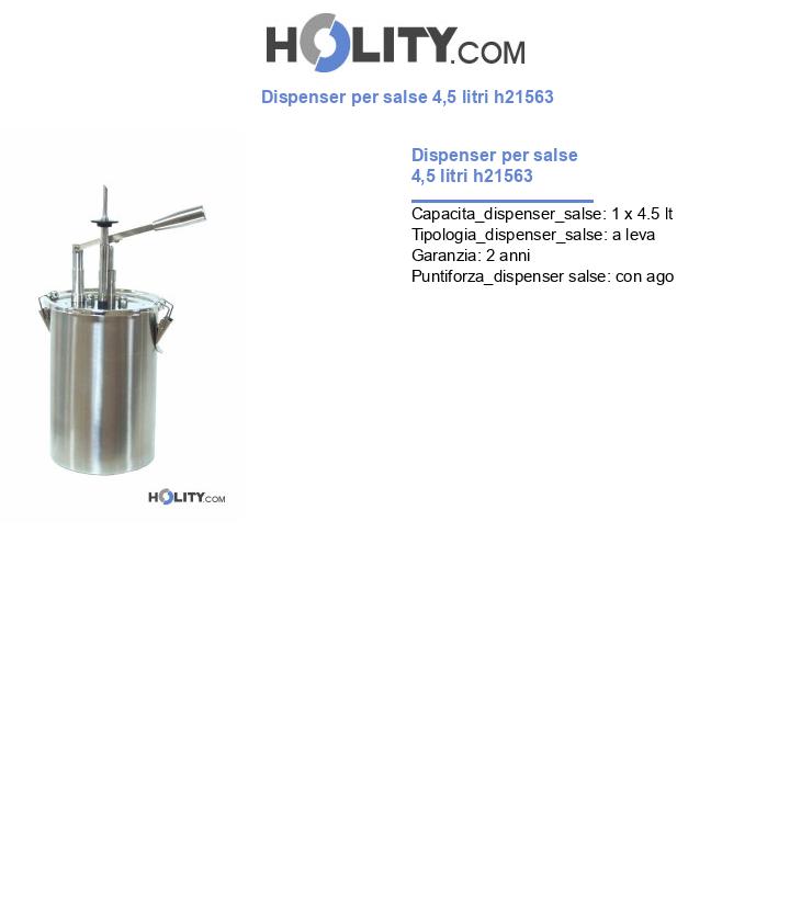 Dispenser per salse 4,5 litri h21563