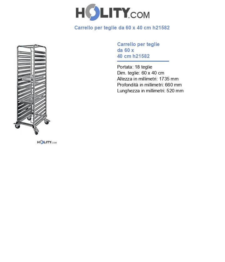 Carrello per teglie da 60 x 40 cm h21582