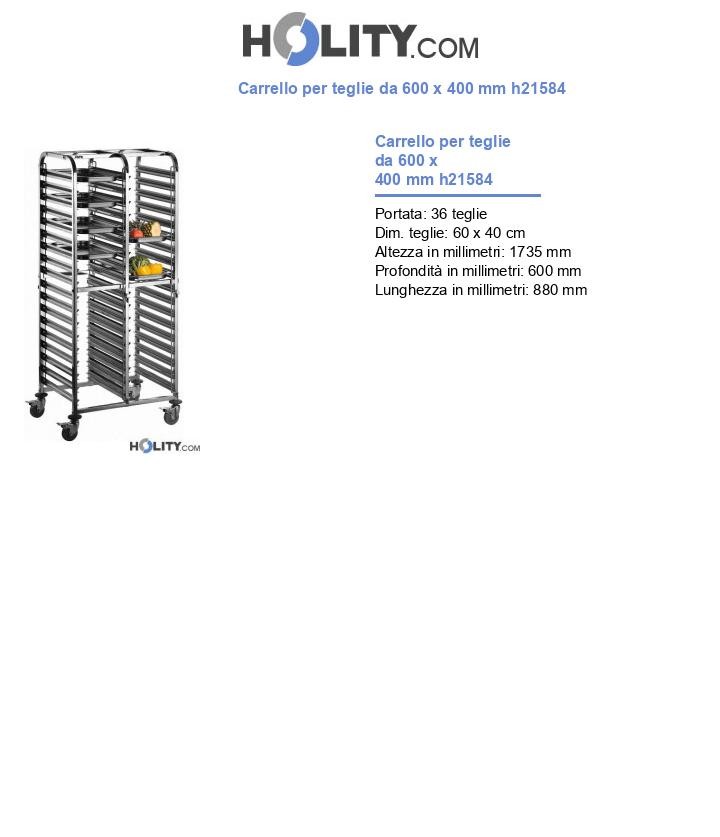 Carrello per teglie da 600 x 400 mm h21584