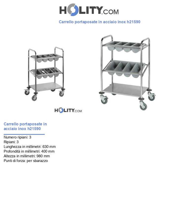 Carrello portaposate in acciaio inox h21590