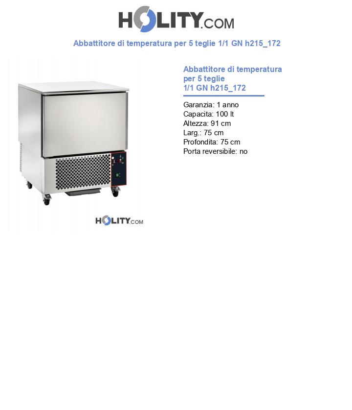 Abbattitore di temperatura per 5 teglie 1/1 GN h215_172