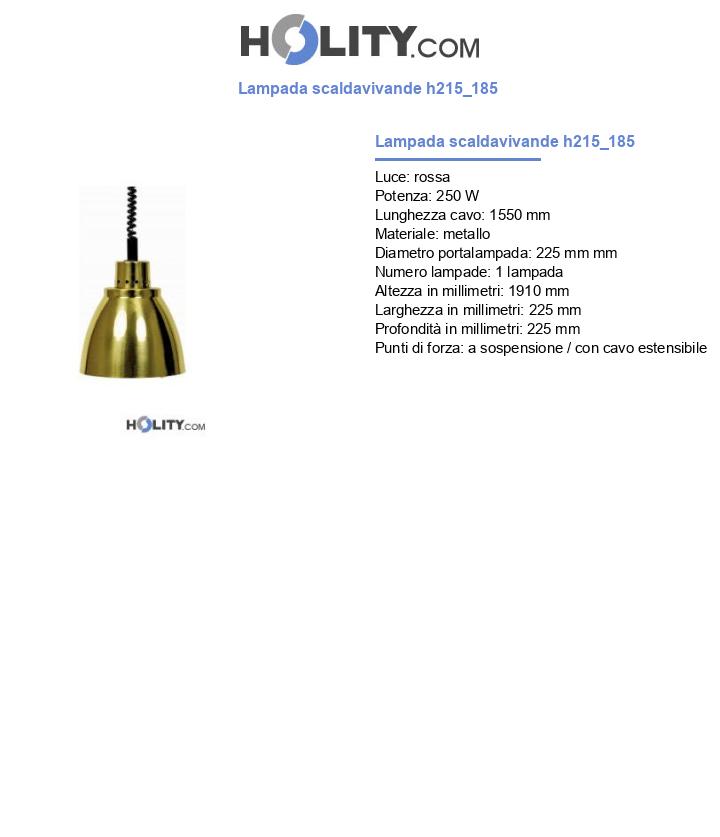 Lampada scaldavivande h215_185
