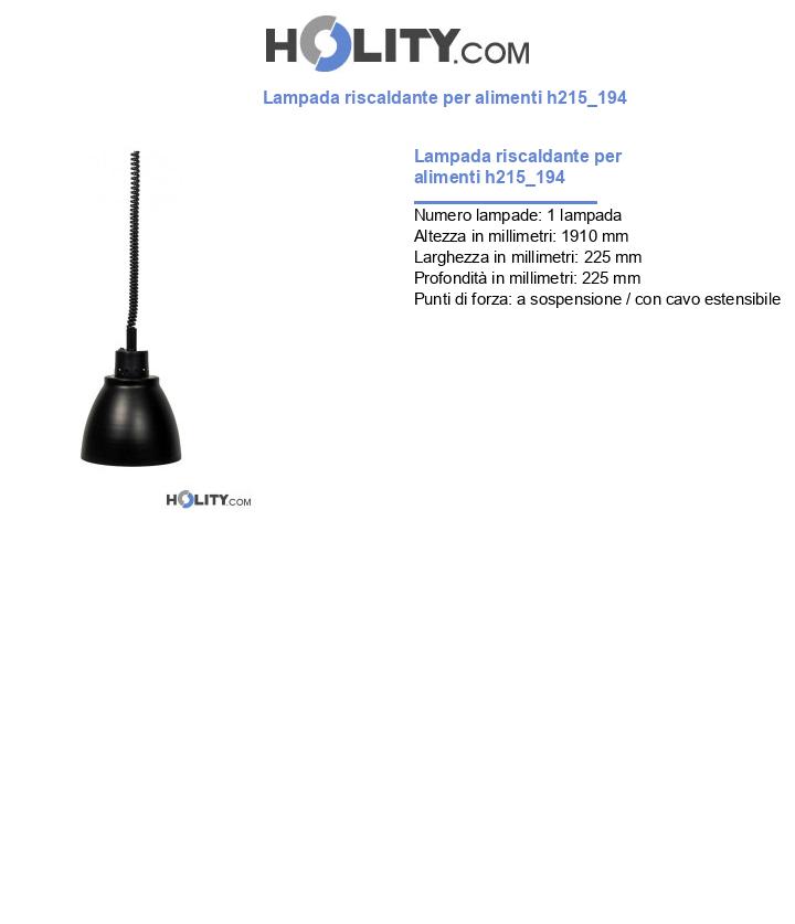 Lampada riscaldante per alimenti h215_194