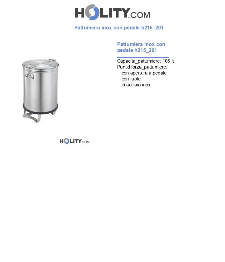Pattumiera inox con pedale h215_201