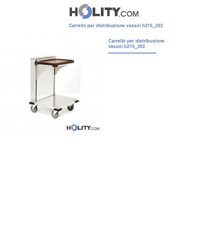 Carrello per distribuzione vassoi h215_202