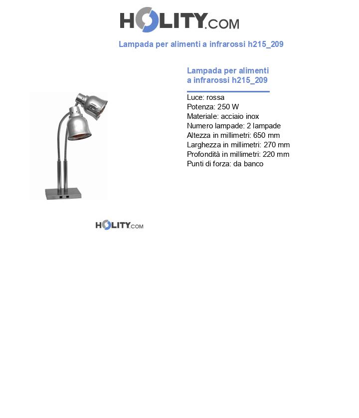Lampada per alimenti a infrarossi h215_209