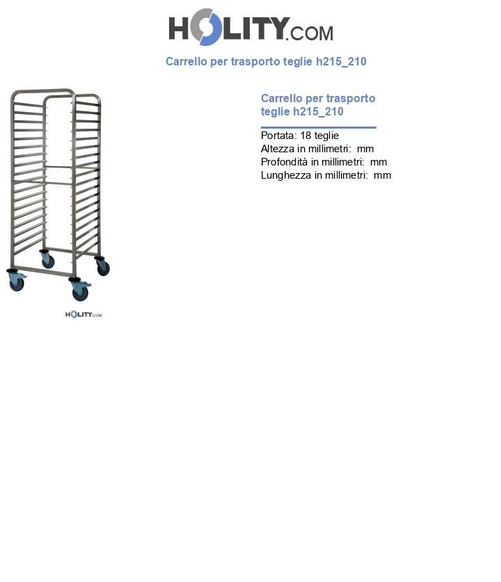 Carrello per trasporto teglie h215_210