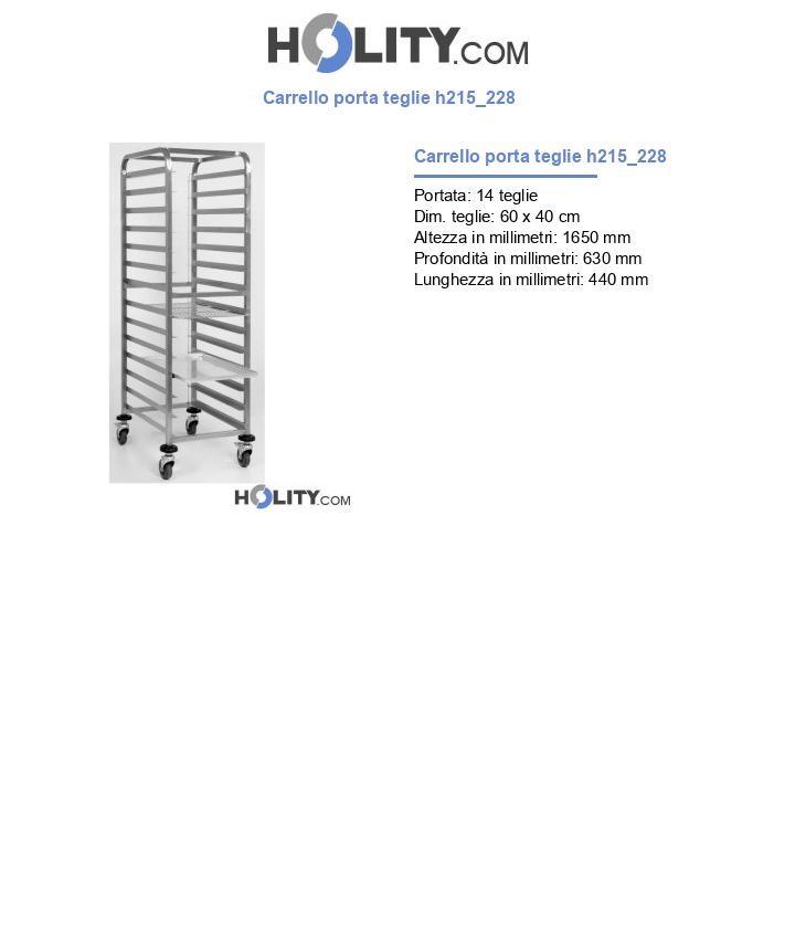 Carrello porta teglie h215_228