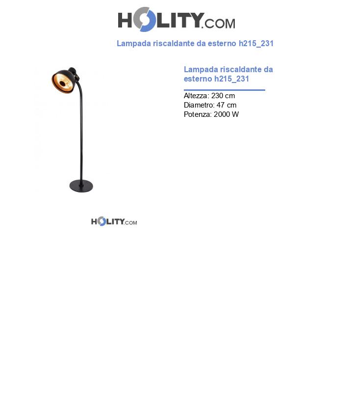 Lampada riscaldante da esterno h215_231