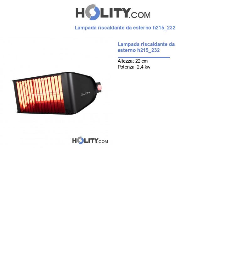 Lampada riscaldante da esterno h215_232