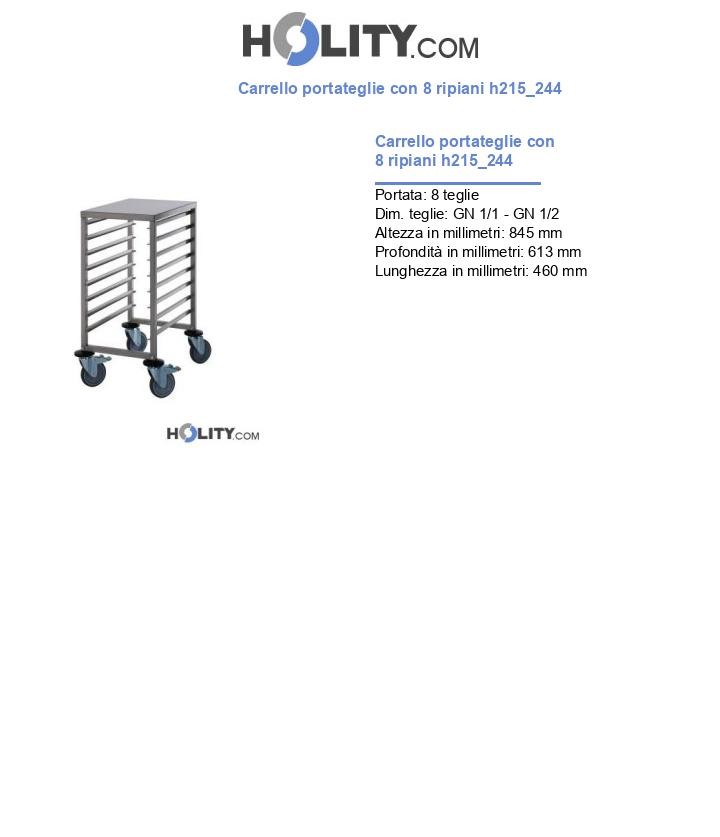 Carrello portateglie con 8 ripiani h215_244