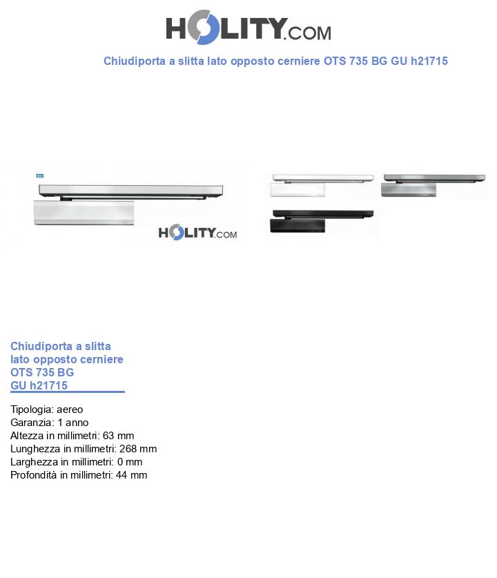 Chiudiporta a slitta lato opposto cerniere OTS 735 BG GU h21715