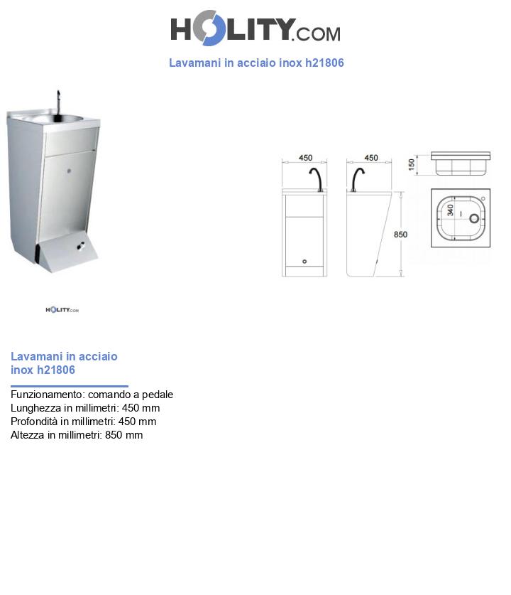 Lavamani in acciaio inox h21806