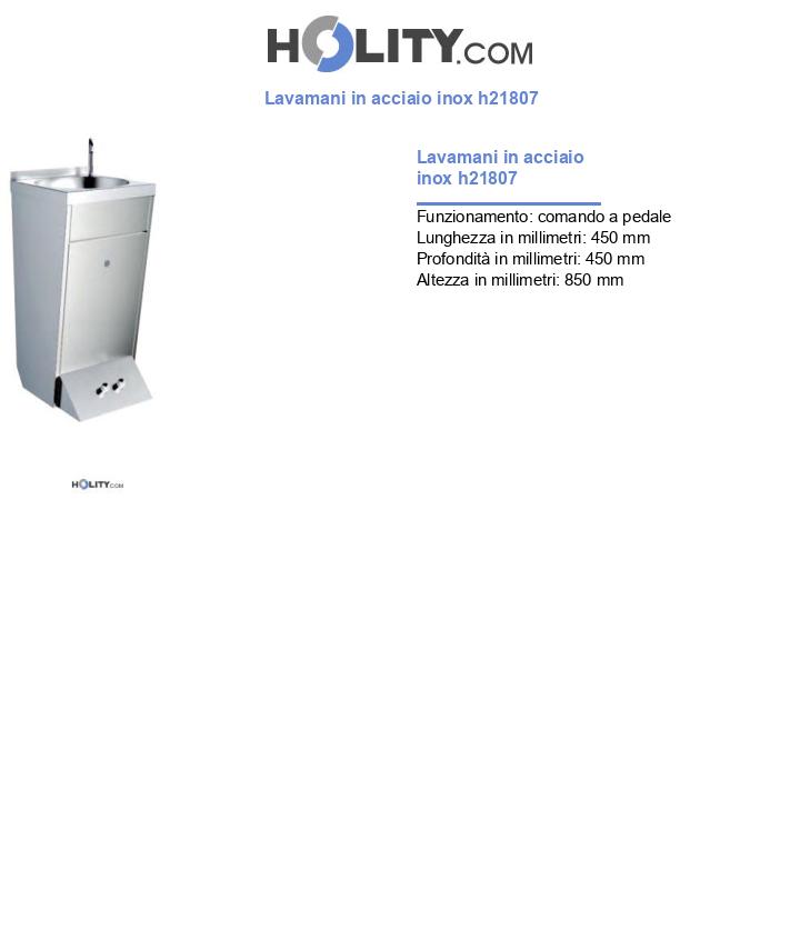 Lavamani in acciaio inox h21807