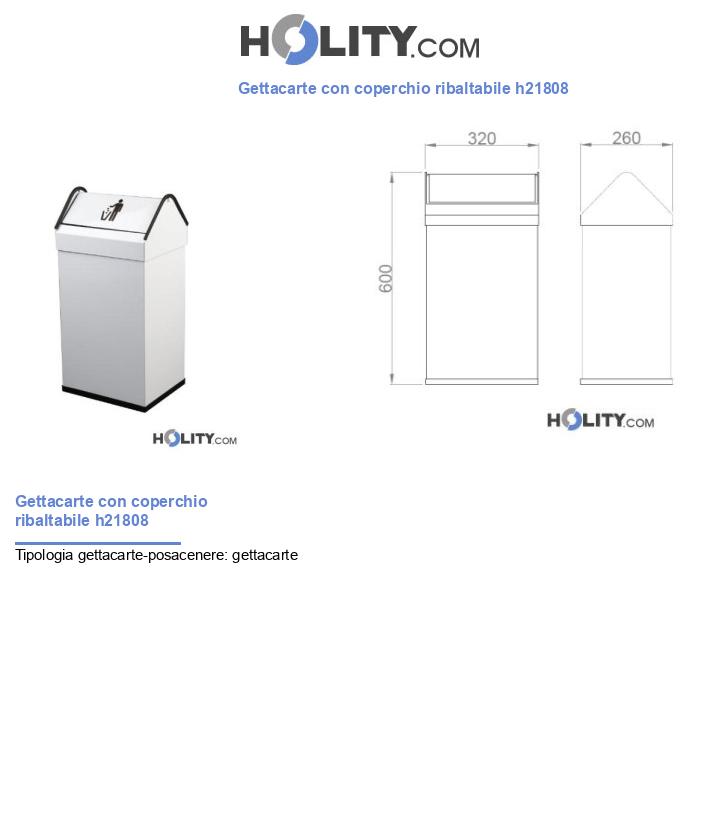 Gettacarte con coperchio ribaltabile h21808