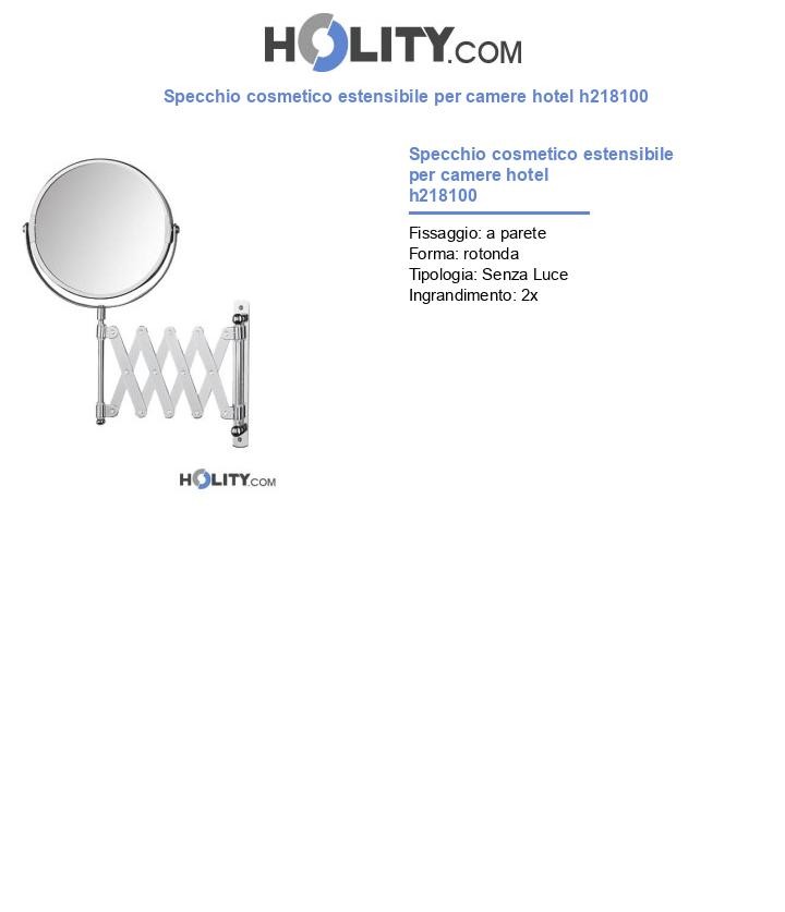 Specchio cosmetico estensibile per camere hotel h218100