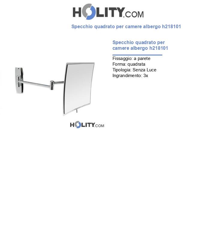 Specchio quadrato per camere albergo h218101