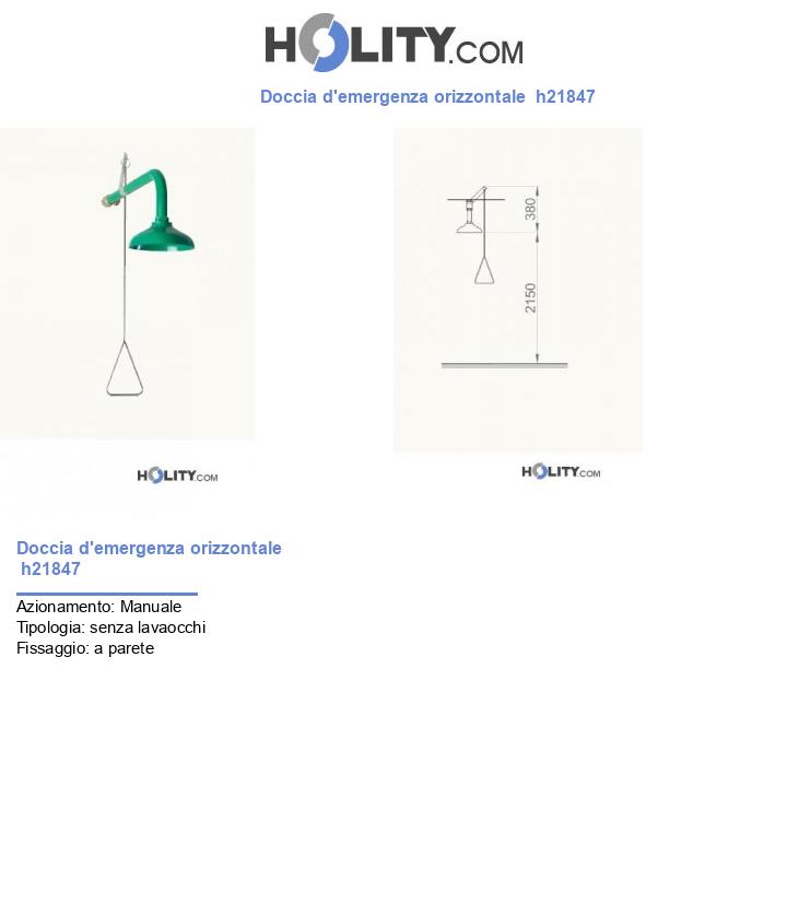Doccia d'emergenza orizzontale  h21847