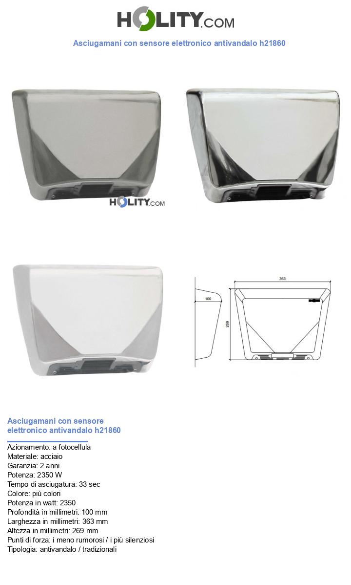 Asciugamani con sensore elettronico antivandalo h21860