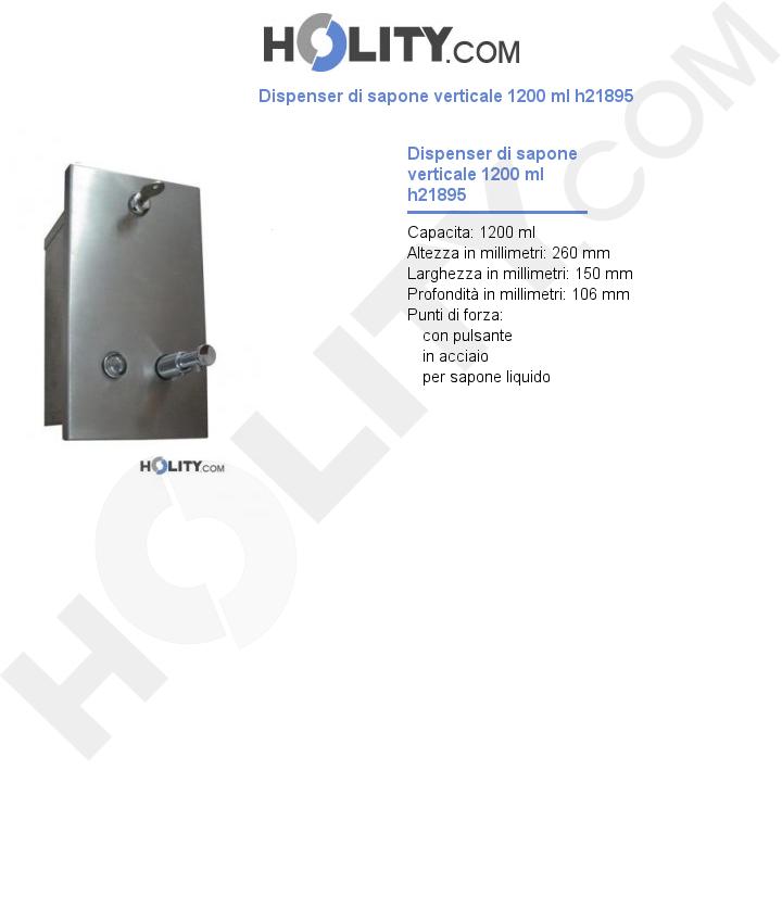 Dispenser di sapone verticale 1200 ml h21895