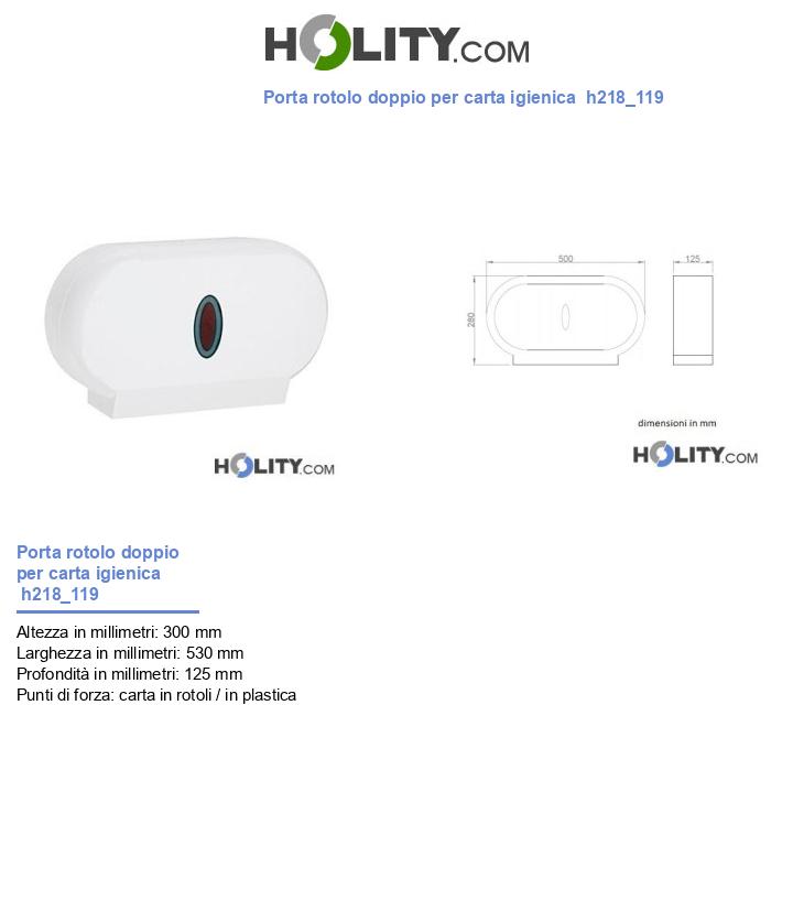 Porta rotolo doppio per carta igienica h218_119