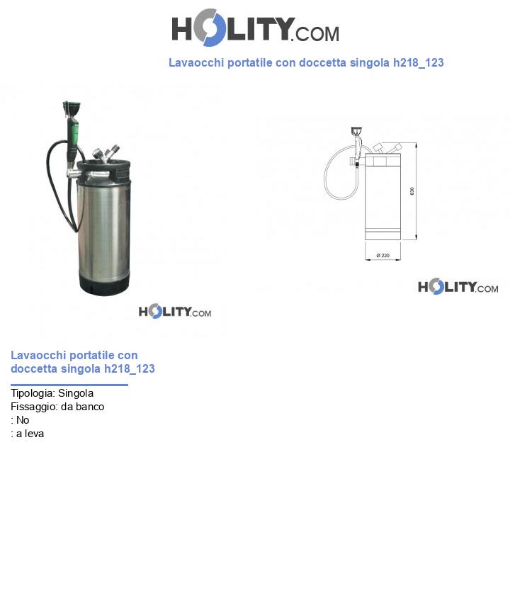 Lavaocchi portatile con doccetta singola h218_123