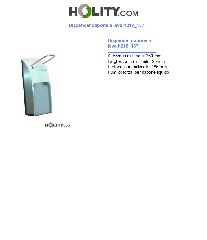 Dispenser sapone a leva h218_137