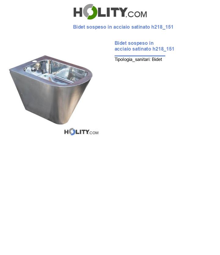 Bidet sospeso in acciaio satinato h218_151