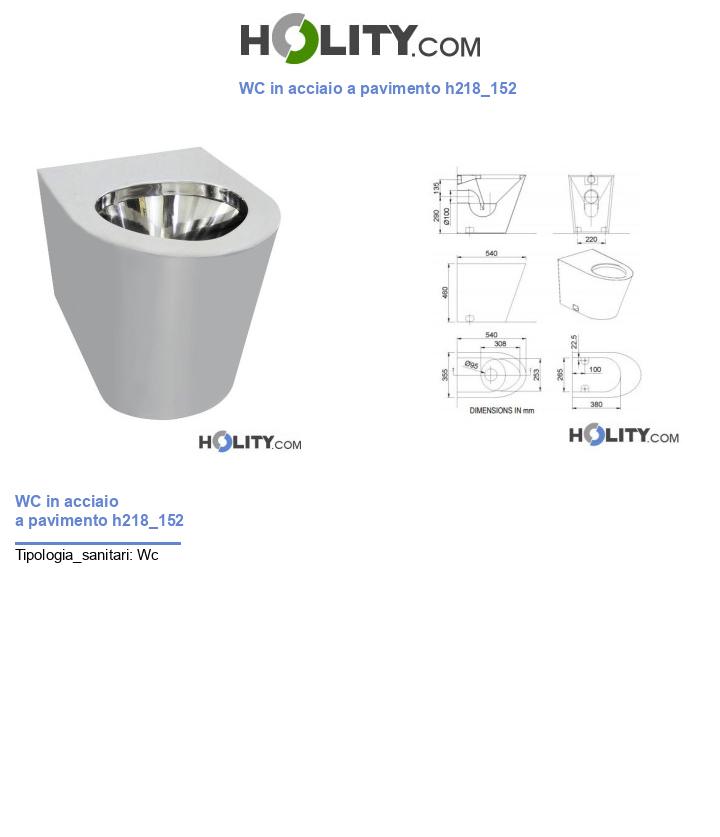 WC in acciaio a pavimento h218_152