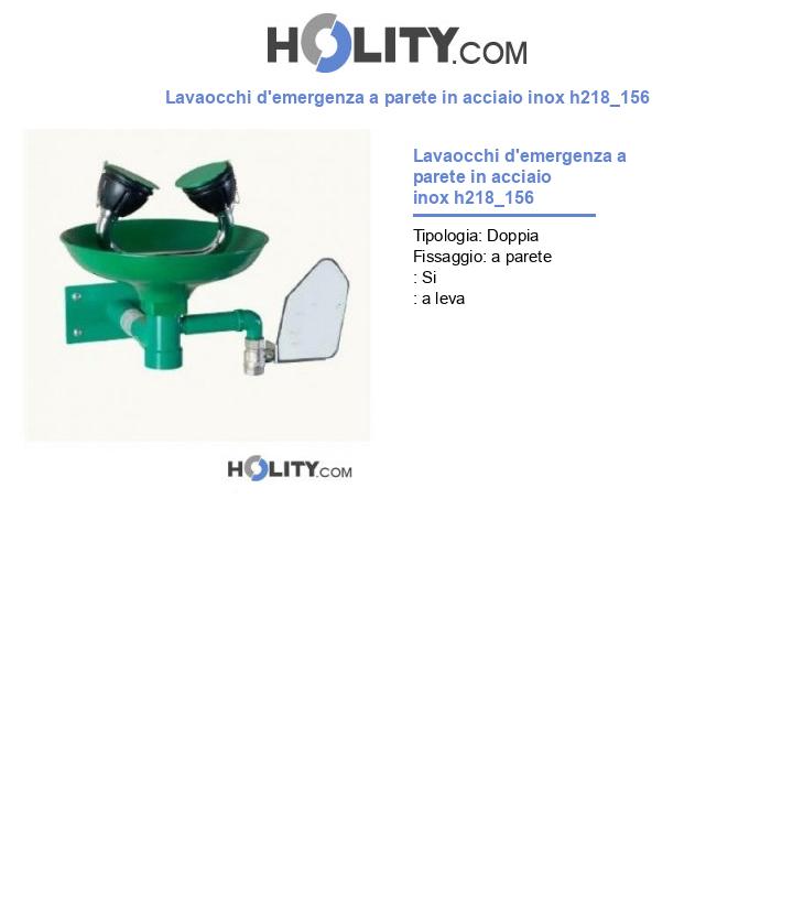 Lavaocchi d'emergenza a parete in acciaio inox h218_156