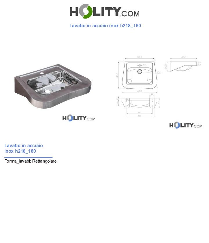 Lavabo in acciaio inox h218_160