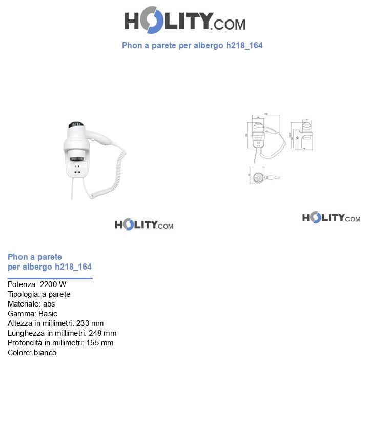 Phon a parete per albergo h218_164