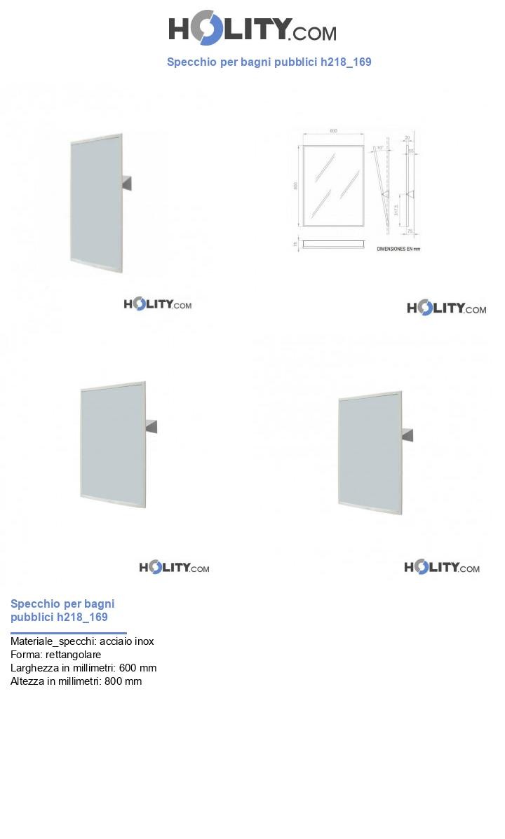 Specchio per bagni pubblici h218_169