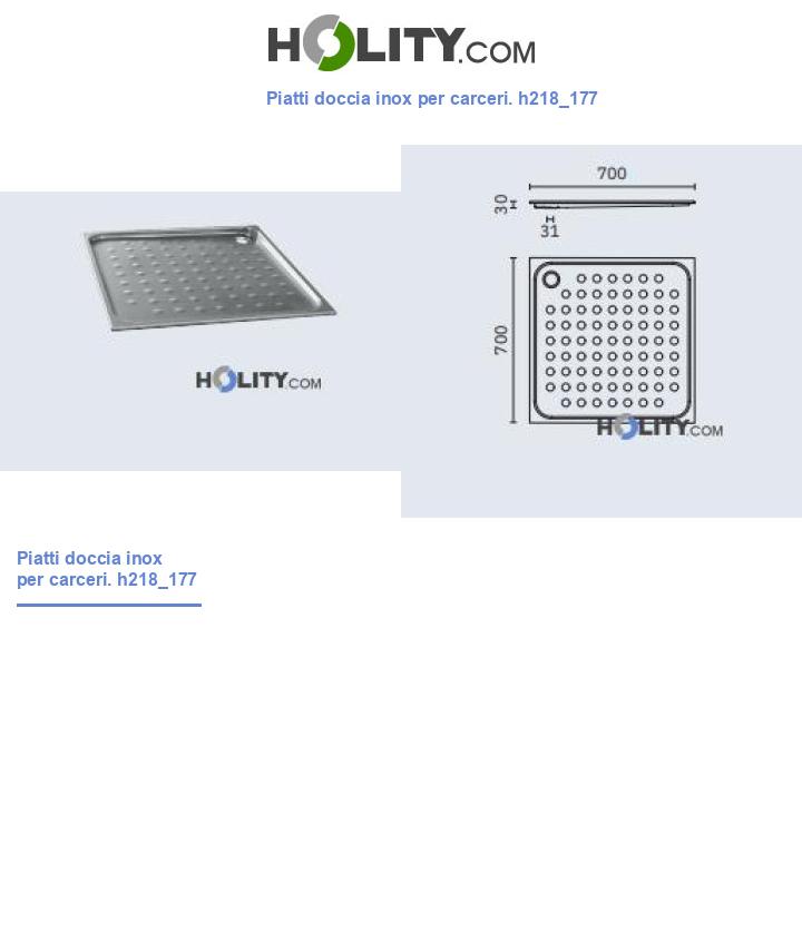 Piatti doccia inox per carceri. h218_177