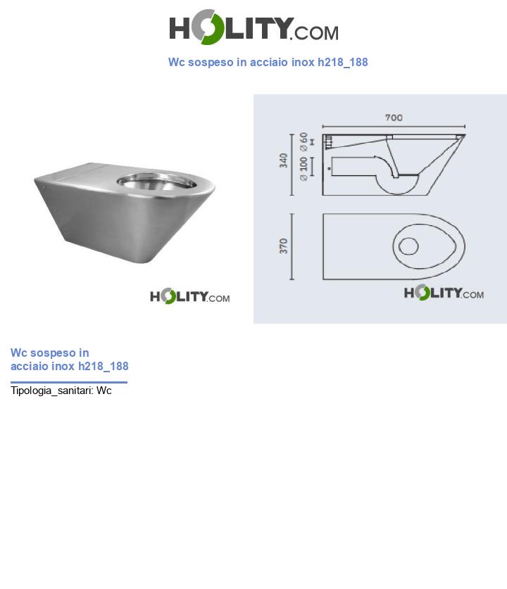 Wc sospeso in acciaio inox h218_188
