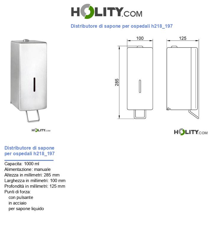 Distributore di sapone per ospedali h218_197