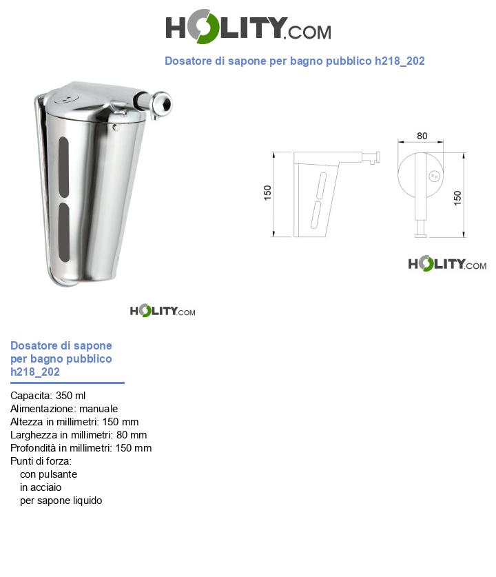 Dosatore di sapone per bagno pubblico h218_202