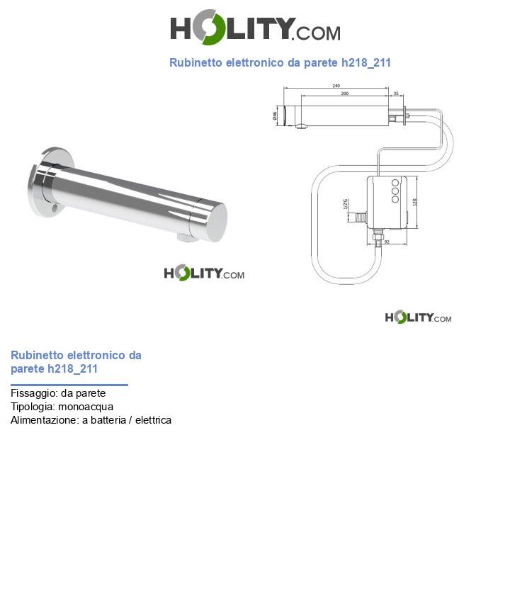 Rubinetto elettronico da parete h218_211