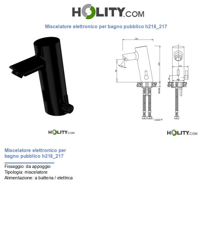 Miscelatore elettronico per bagno pubblico h218_217