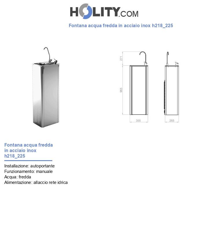 Fontana acqua fredda in acciaio inox h218_225