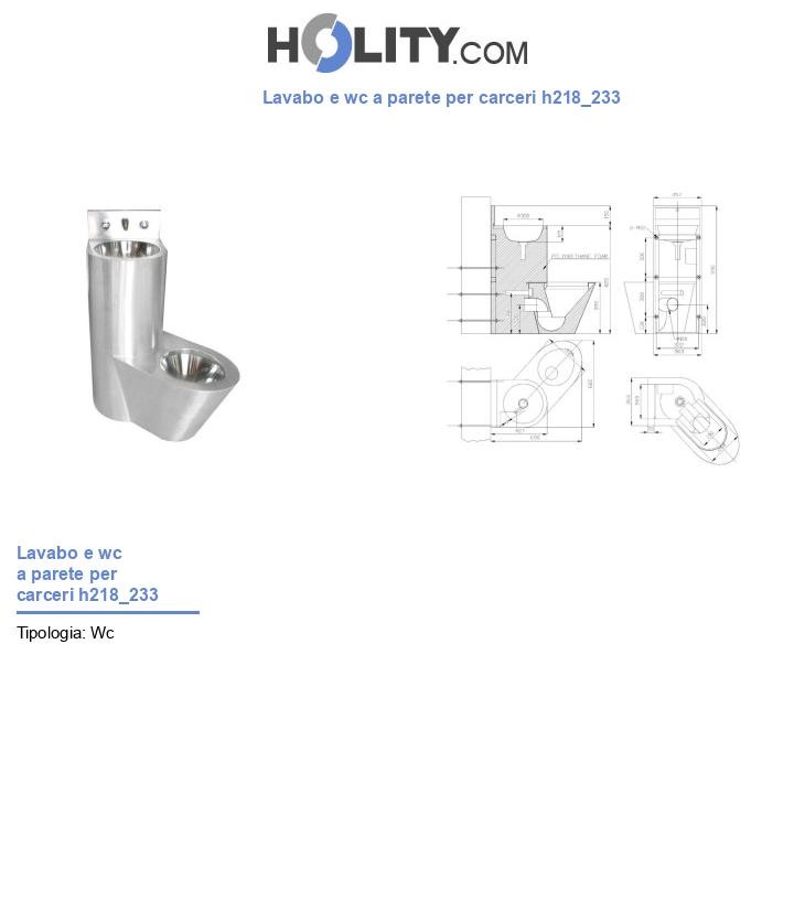 Lavabo e wc a parete per carceri h218_233