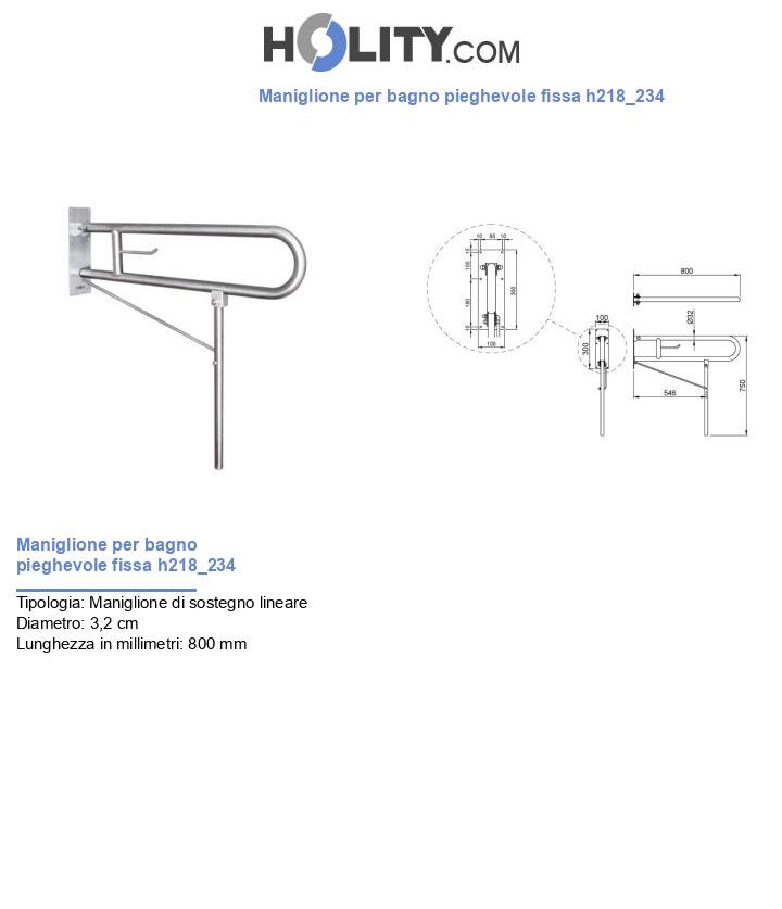 Maniglione per bagno pieghevole fissa h218_234