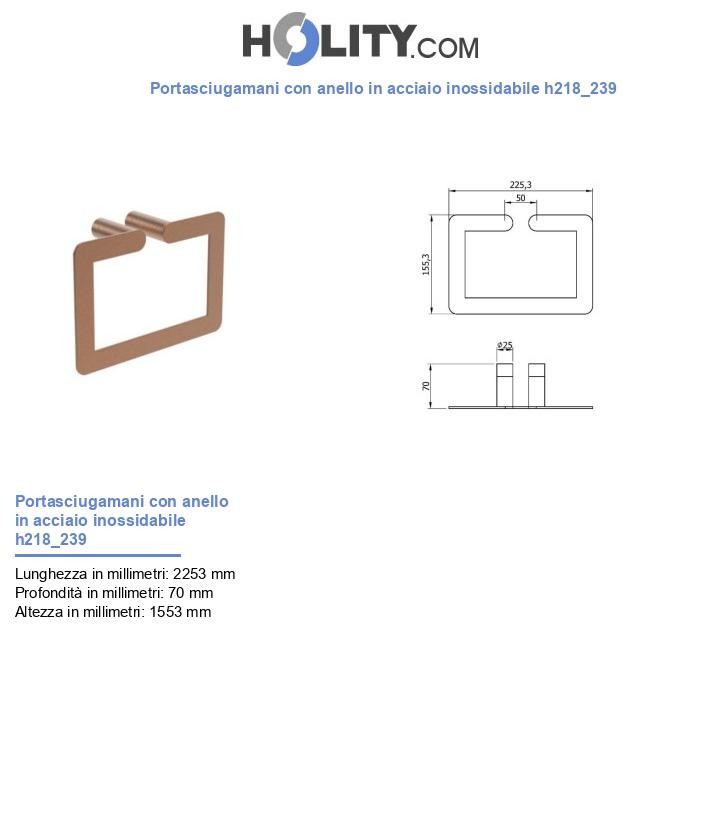 Portasciugamani con anello in acciaio inossidabile h218_239