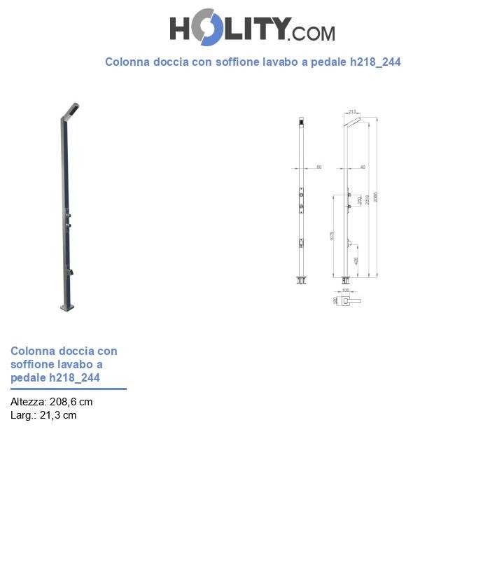 Colonna doccia con soffione lavabo a pedale h218_244