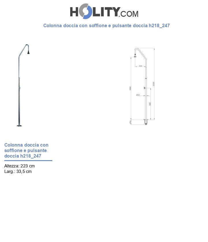 Colonna doccia con soffione e pulsante doccia h218_247