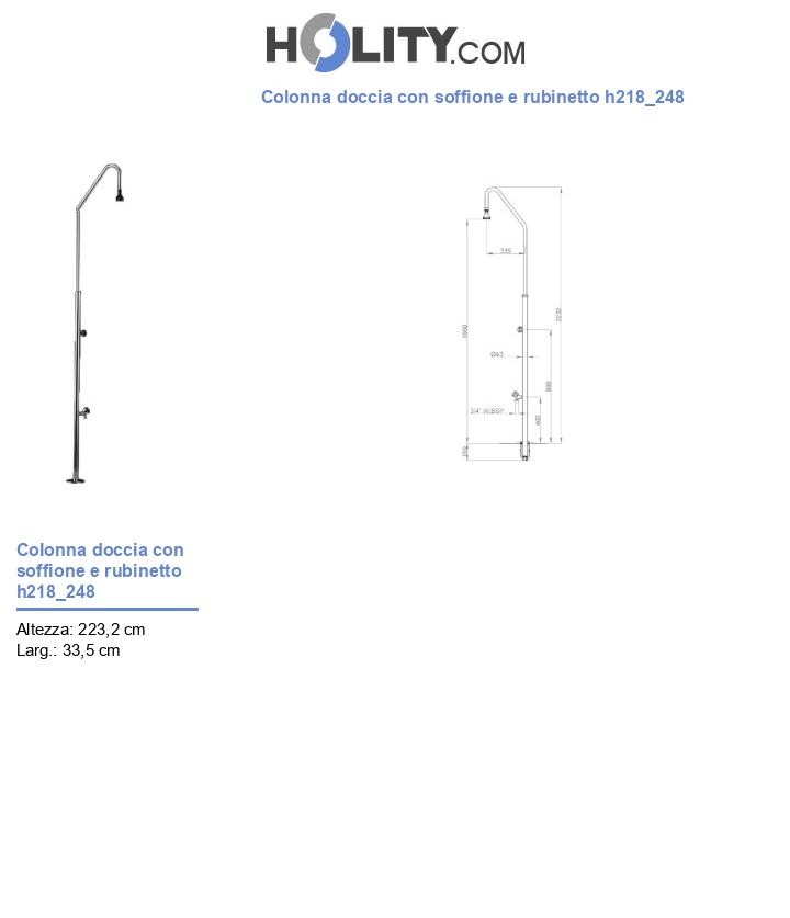 Colonna doccia con soffione e rubinetto h218_248