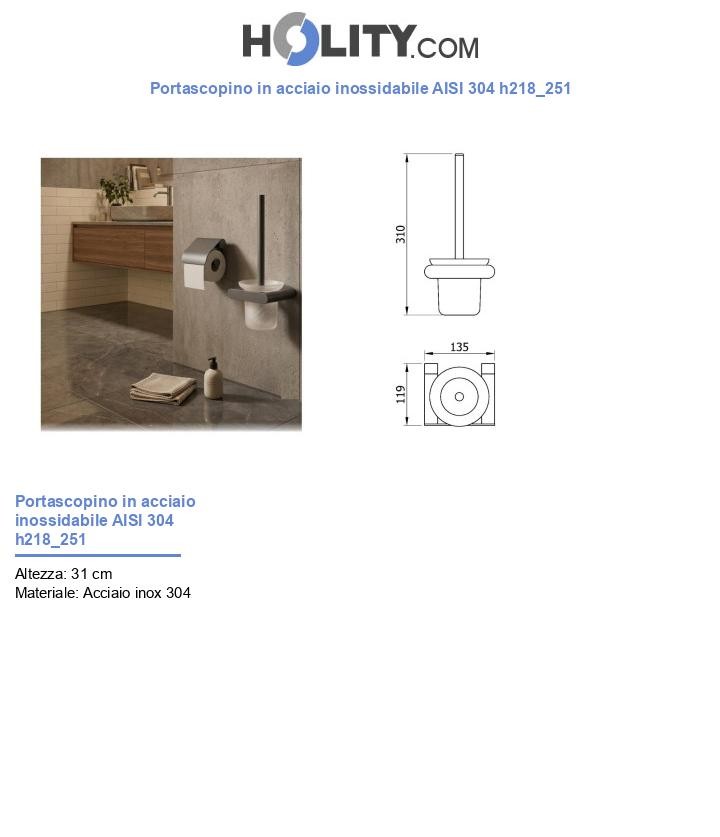 Portascopino in acciaio inossidabile AISI 304 h218_251